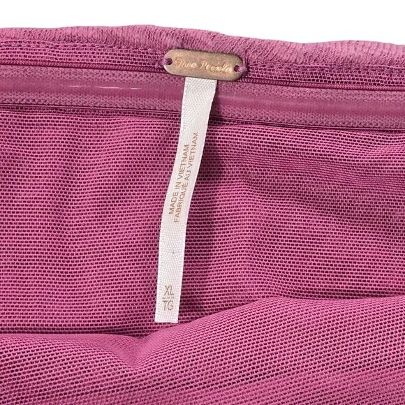 Free People Tube Top XL Strapless Ruched Pink - Picture 4 of 11